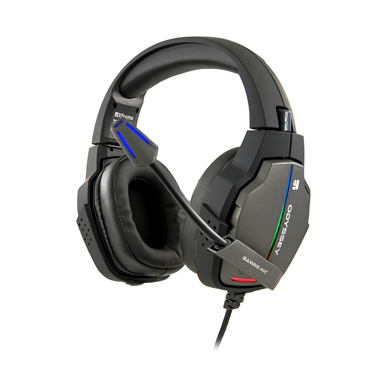 Cuffie da gioco nere con microfono. Sul lato c'è la scritta 'ODYSSEY' e 'GAMING MIC'.