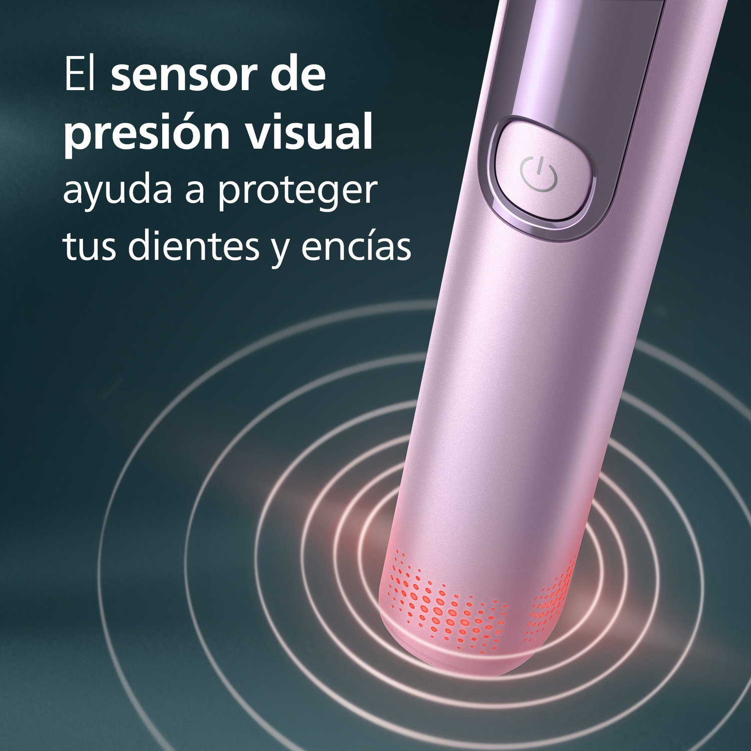 El sensor de presión visual ayuda a proteger tus dientes y encías.