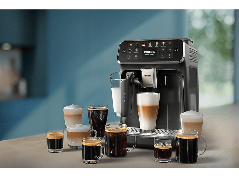 Cafetera superautomática - Philips 5500 Series EP5541 15 bar, 1500 W, Deposito 1.8 l, leche 0.26 2 tazas, Negro – imagen 2