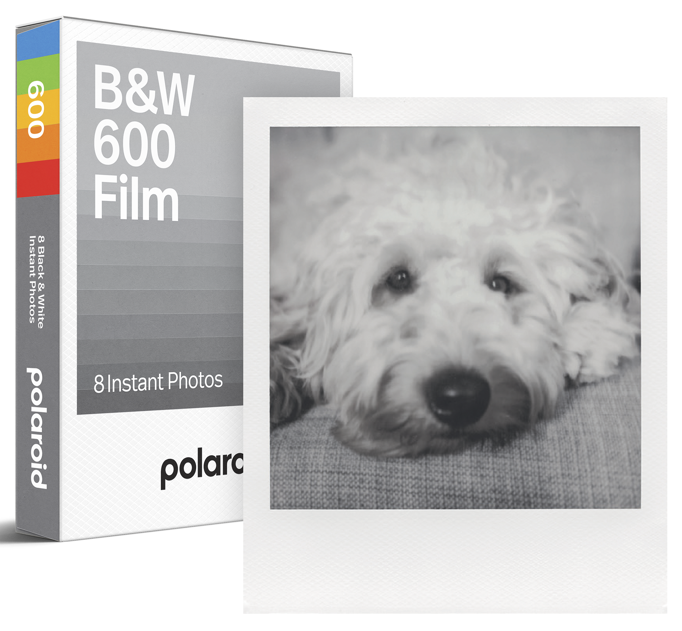 POLAROID fekete-fehér 600 Film, fotópapír fehér kerettel, és i-Type kamerához, 8db instant fotó