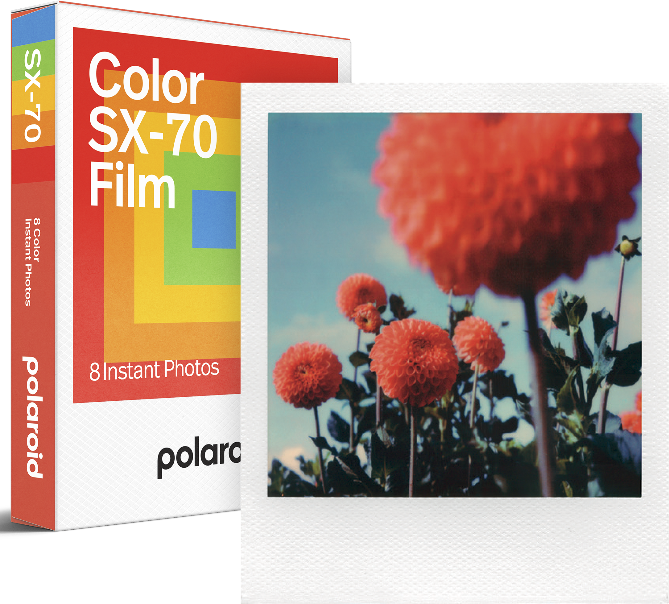 POLAROID színes SX-70 Film, fotópapír fehér kerettel, kamerához, 8db instant fotó