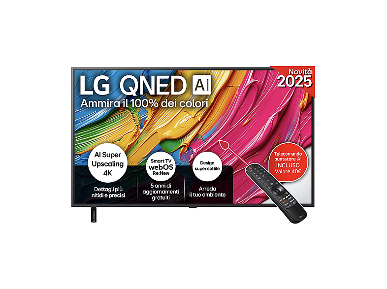 LG QNED AI 50QNED80A6A, Smart TV 50”, 4K, Dolby Digital, Full