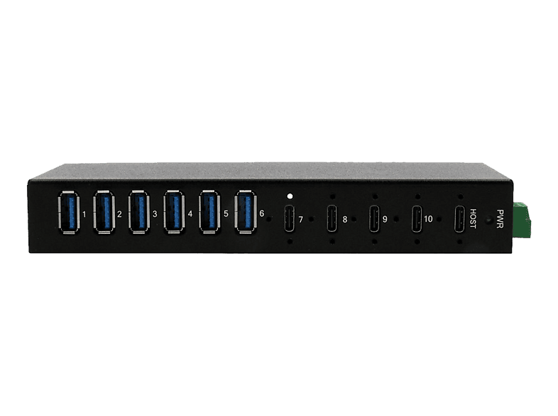 EXSYS EX-12290HMS, 10-Port USB-Hub, Schwarz