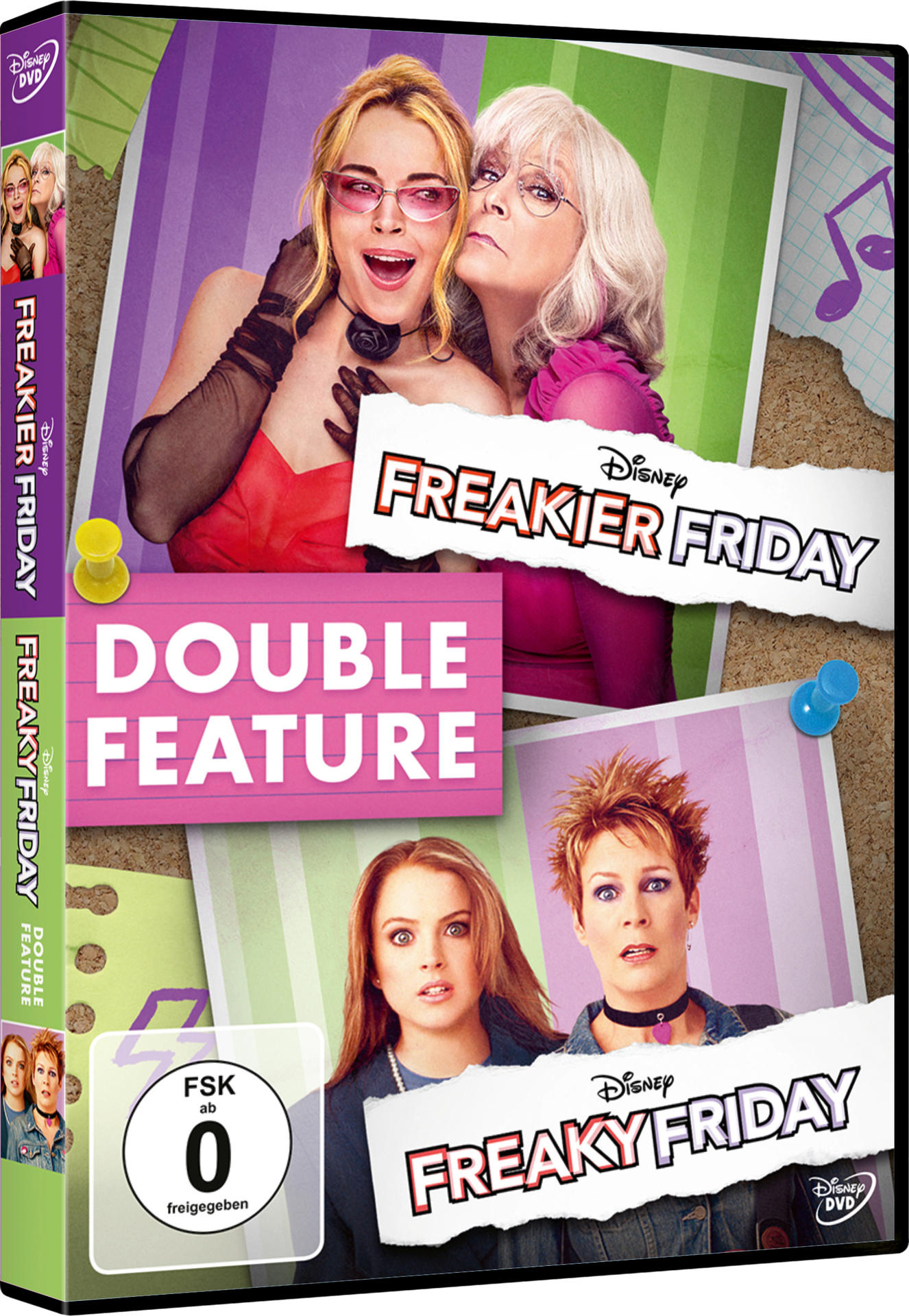 DVD-Cover von Freaky Friday. Frauen sind abgebildet. Oben sind zwei Frauen und unten zwei weitere. Der Titel steht in der Mitte.