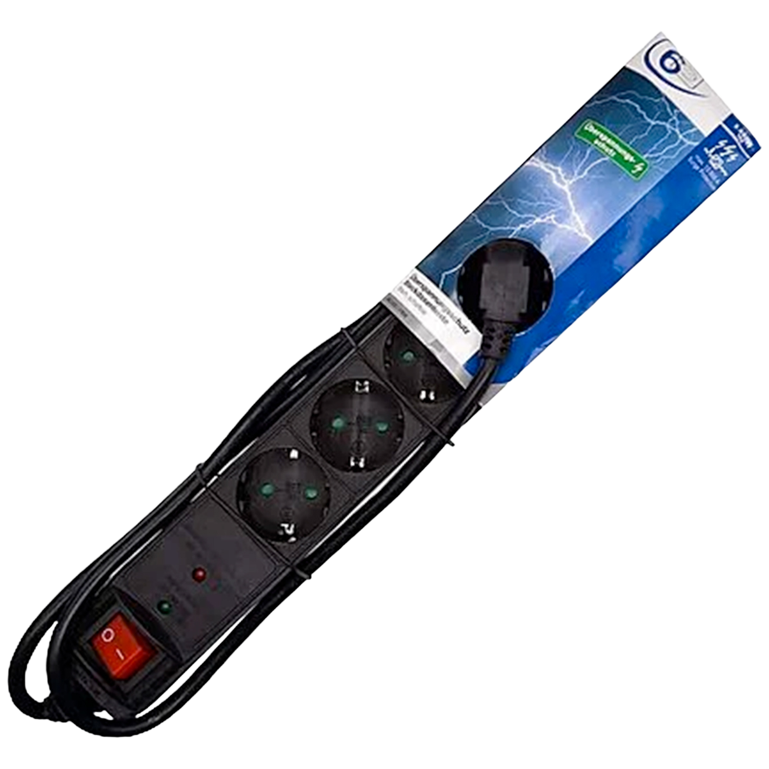 Vivanco 6-voudig Stopcontact Met Overspanningsbeveiliging Schakelaar 14 M Zwart Stopcontact