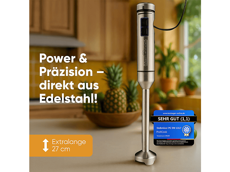 Profi Cook PC-SM 1317 Stabmixer (Silber, 1000 Watt) — Foto 5 von 5