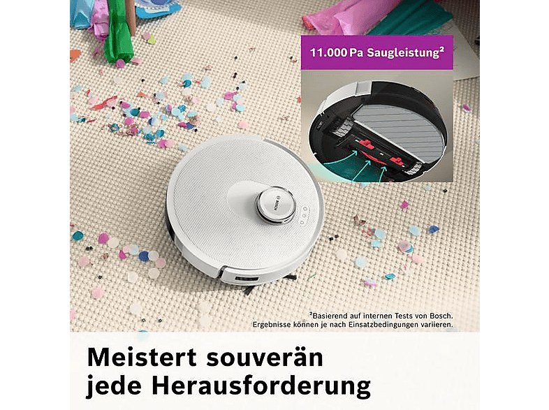 Bosch BCRD2W Spotless Advanced+ Saugroboter (Weiß, Laufzeit: 160 min, mit Absaugstation) — Foto 4 von 5
