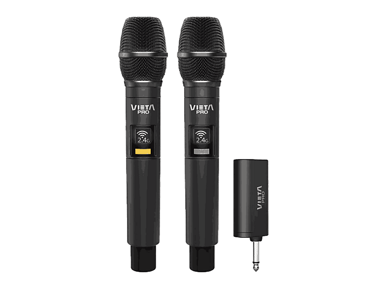 REACONDICIONADO Seminuevo Muy bueno Micrófono - Vieta Party Mic Duo 2, 20 20000 Hz, 12h Autonomía, USB-C, Jack 6.5 mm, Negro