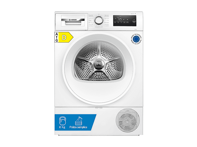 Bosch Wth85V94 asciugatrice, 8 kg, 64,8 cm, Classe D