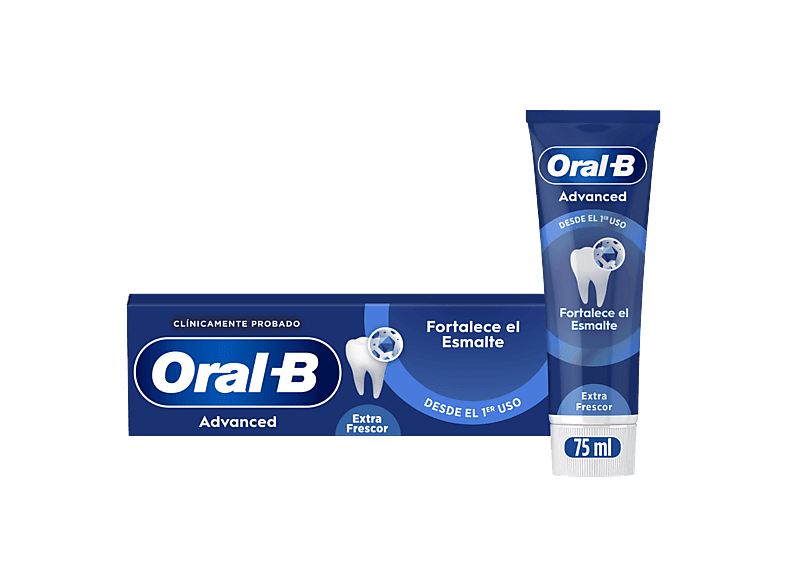 Pasta de dientes - Oral-B dentífrica Advanced Fortalece el esmalte, Extra frescor, Sabor eucalipto refrescante, 75 ml