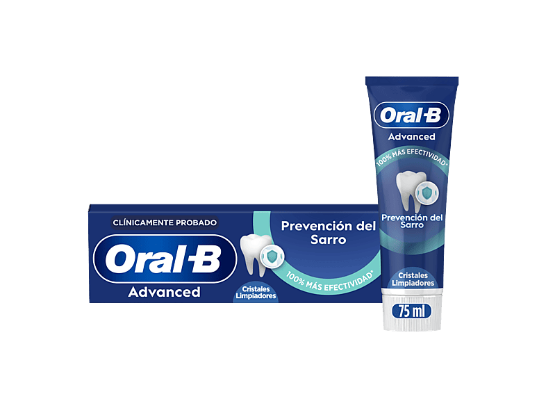 Pasta de dientes - Oral-B dentífrica Advanced Prevención del sarro, Cristales limpieza, 75 ml