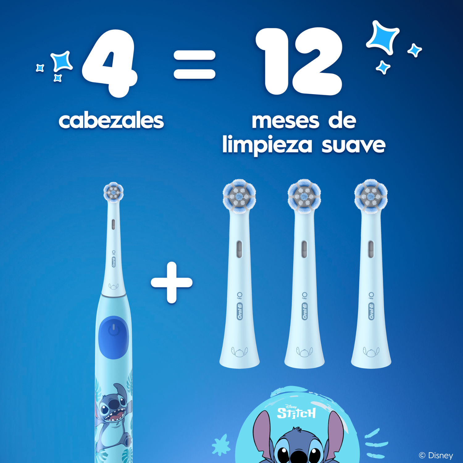 4 cabezales = 12 meses de limpieza suave.