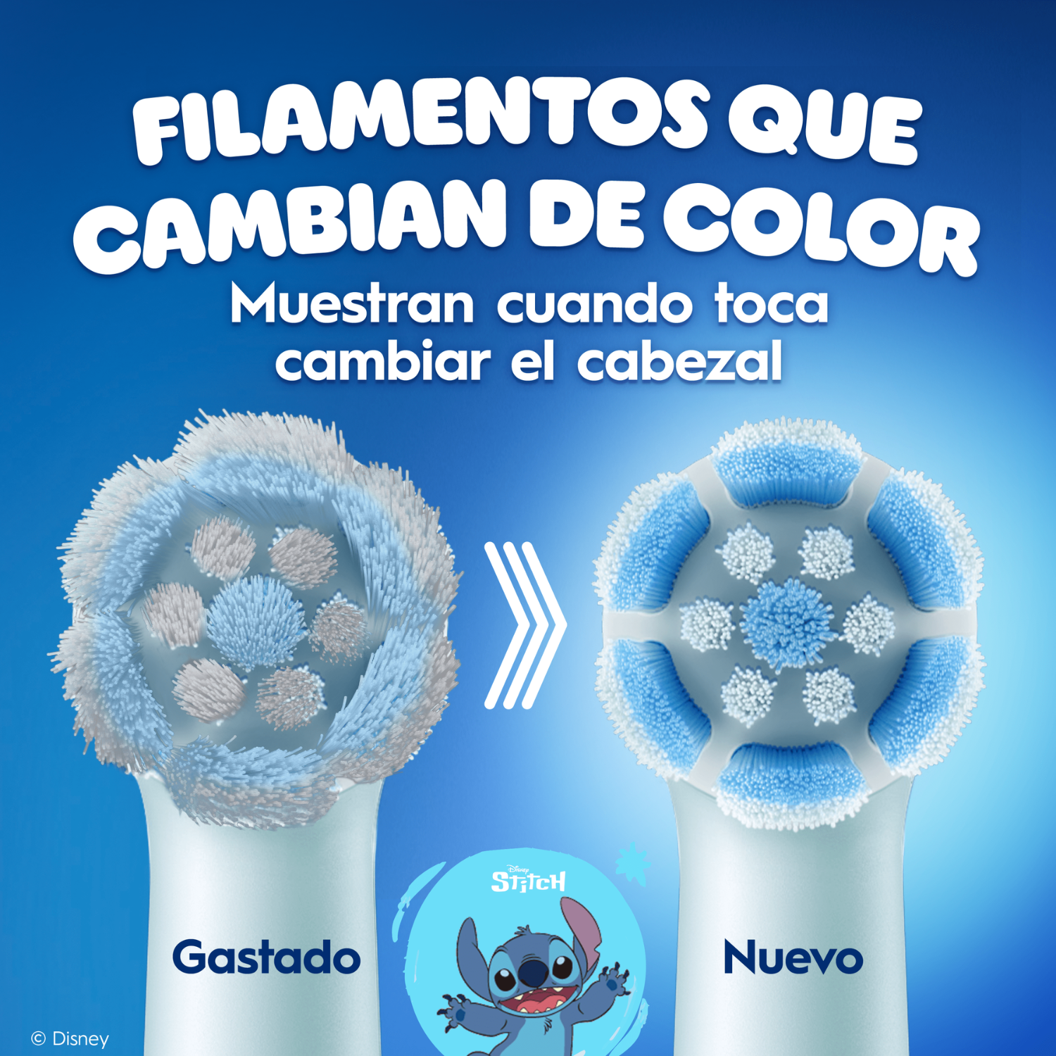 Filamentos que cambian de color. Muestran cuando toca cambiar de cabezal. Imagen nuevo a gastado.