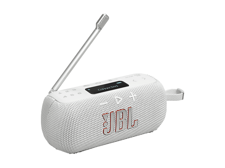 Radio portátil – JBL Tuner 3, 7W Potencia, Señal FM/DAB/DAB+, 12h Autonomía, Resistencia IP68, USB-C, Blanco
