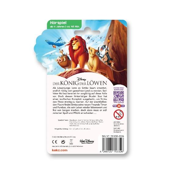Die DVD-Hülle von König der Löwen. Simba, Löwin, Timon und Pumbaa sind vorne. Der Text lautet 'Der König der Löwen'.