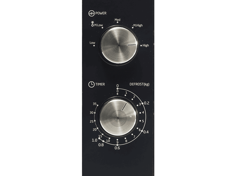 Koenic KMW 1221 B Mikrowelle Solo (700 Watt, Freistehend, 20 l, Schwarz - Spiegelfront) — Foto 4 von 4