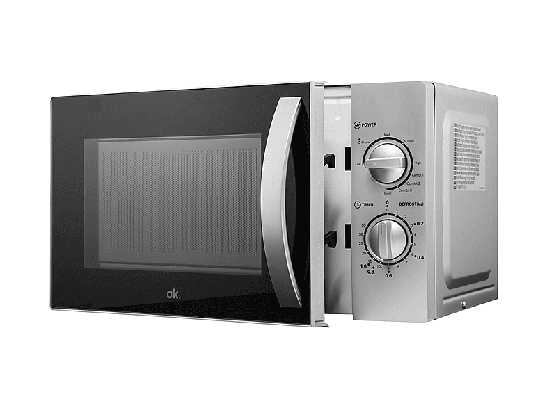 ok. OMW 2221 S Microwave Grill Mikrowelle (700 Watt, Freistehend, 20 l, Silber) — Foto 5 von 5