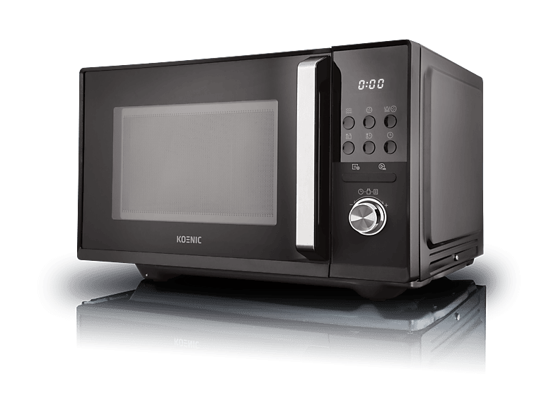 Microondas con grill - KOENIC KMWC 2521 DB, 2100 W, 5 Niveles de potencia, 25 l, Descongelación, Negro