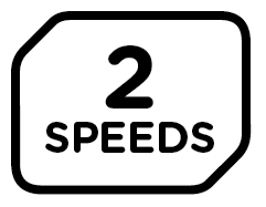 Czarno-biały znak z numerem 2 i słowem SPEEDS w zaokrąglonym prostokącie.