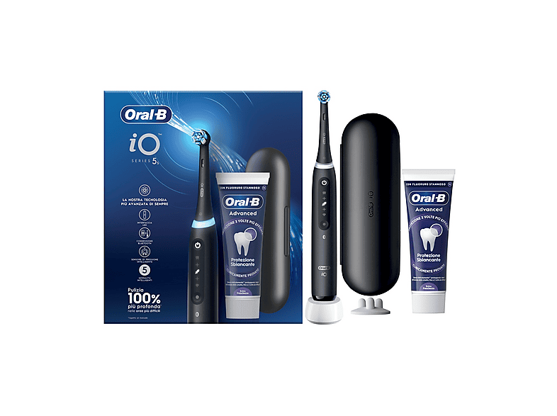 Spazzolino elettrico ORAL-B BUNDLE iO SERIES 5S + DENTIFRICIO, con custodia, Nero