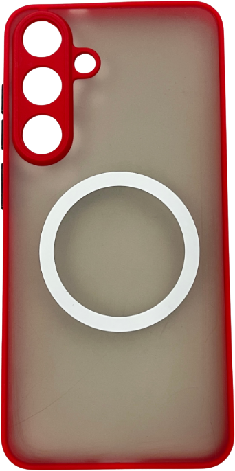 CASE AND PRO Samsung Galaxy S25 Plus mágneses műanyag tok, piros-fekete (MATTM-S25P-RBK)