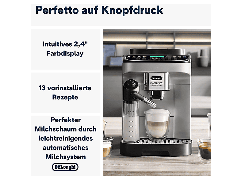 Thumbnail - DELONGHI Magnifica Evo Next ECAM310.80.SB - 13 Rezepte, 3 Benutzerprofile, einfache Bedienung, Kaffeevollautomat Silber/...