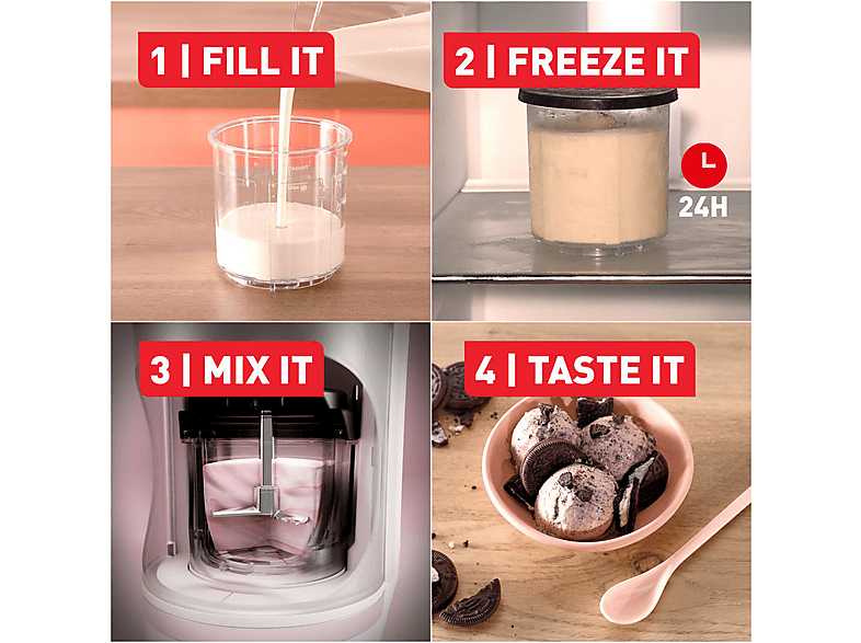Tefal IG602A Dolci Eismaschine (600 Watt, 1,4 l, Creme) — Foto 5 von 5