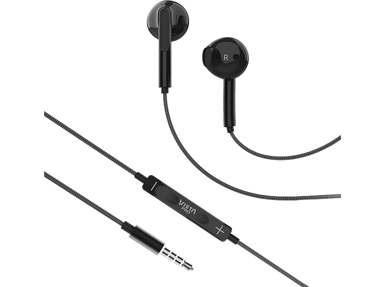 Auriculares de botón - Vieta Pro Cozy 2, Intraurales, Micrófono y control multimedia integrado, Minijack 3.5 mm, Negro