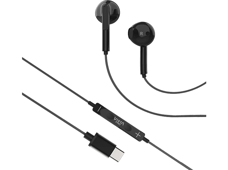Auriculares de botón - Vieta Pro Homy 2, Intraurales, Micrófono y control multimedia integrado, USB-C, Negro