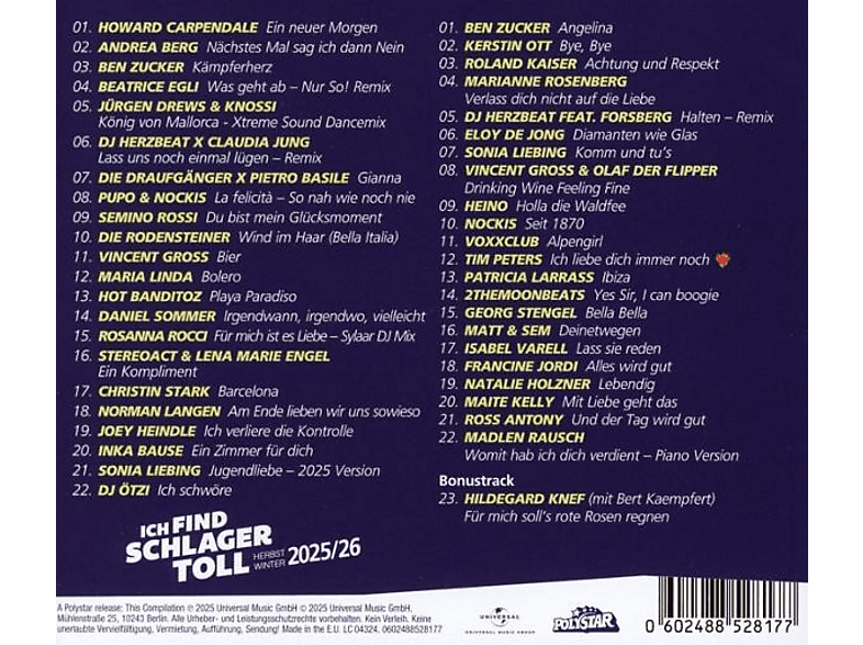 Thumbnail - VARIOUS - Ich find Schlager toll Herbst/Winter 2025/26 (CD)