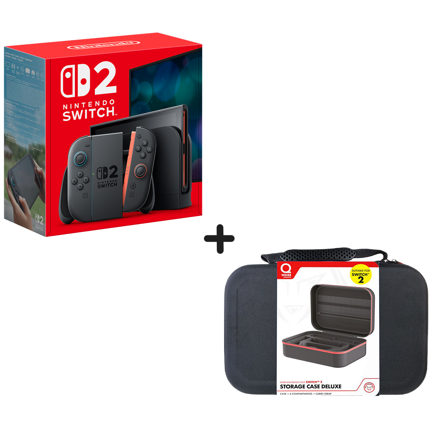 NINTENDO Switch 2 | Spelconsole + QWARE Opbergtas Zwart Bundel 256