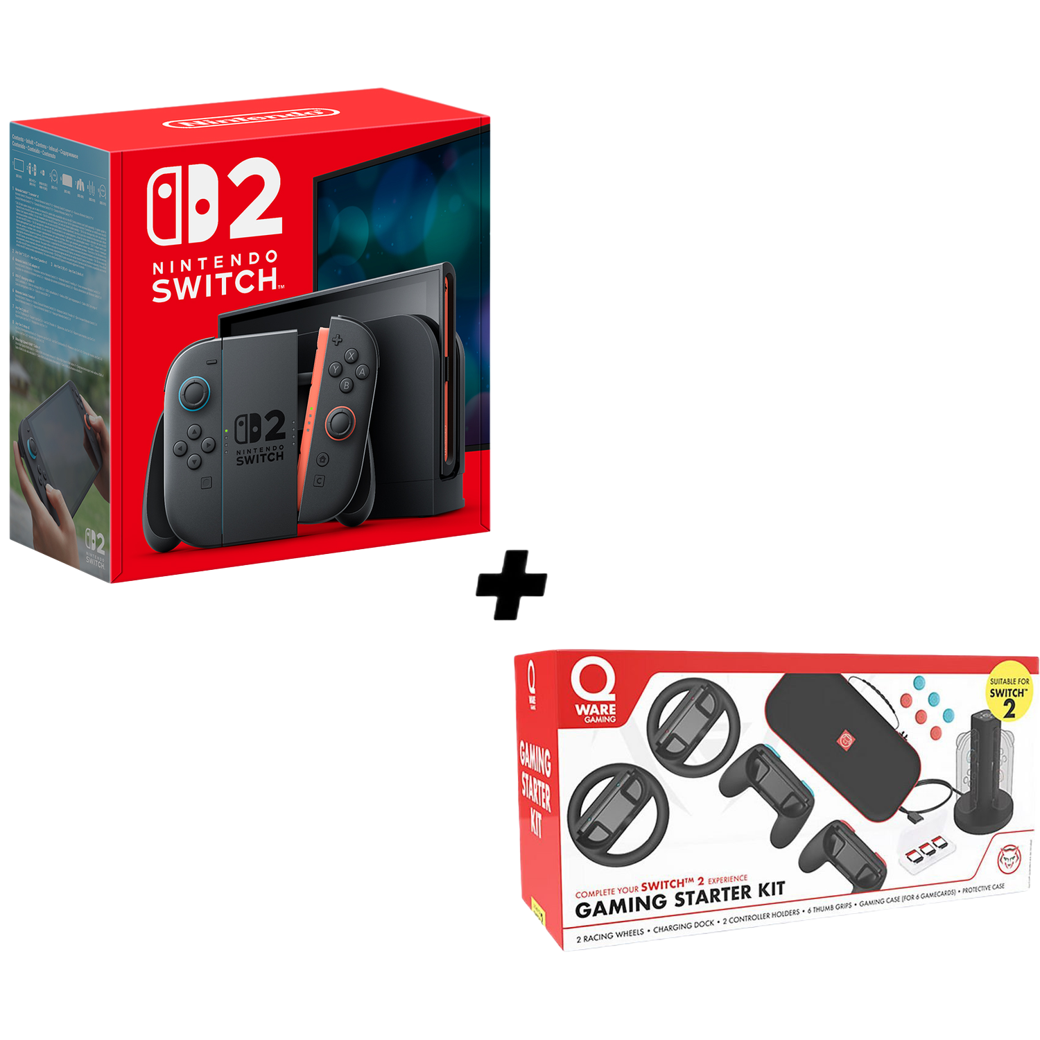 NINTENDO Switch 2 | Spelconsole + QWARE Starter Kit Black Bundel