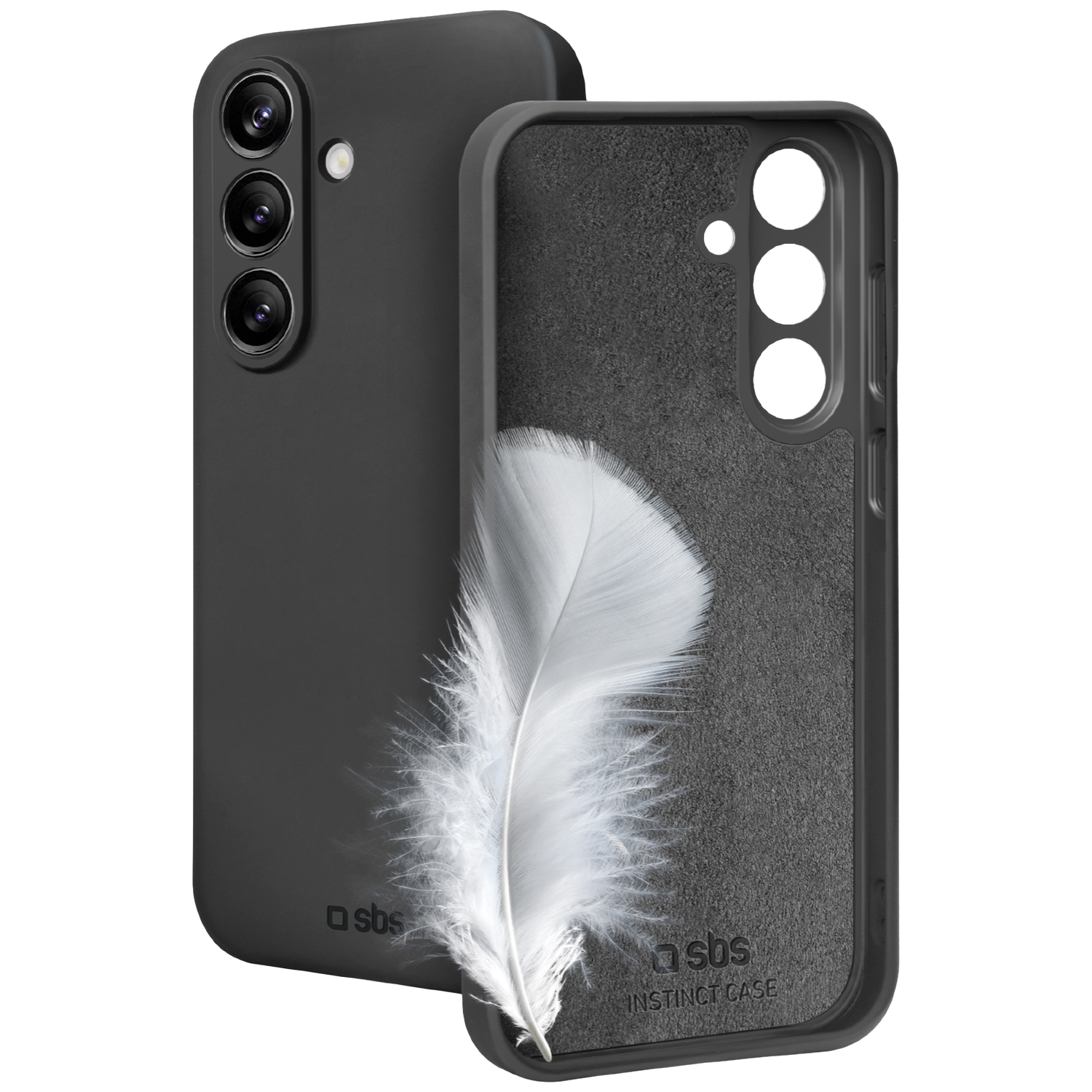 SBS MOBILE Cover Instinct Telefoonhoesje voor Samsung Galaxy S25 FE Zwart afbeelding