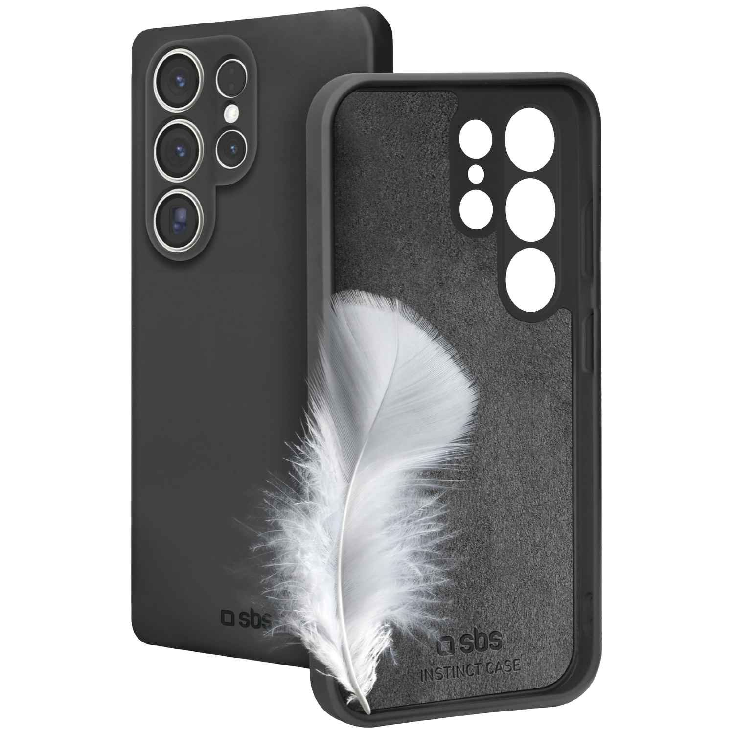 SBS MOBILE Instinct Case Telefoonhoesje voor Samsung Galaxy S25 Ultra Zwart afbeelding
