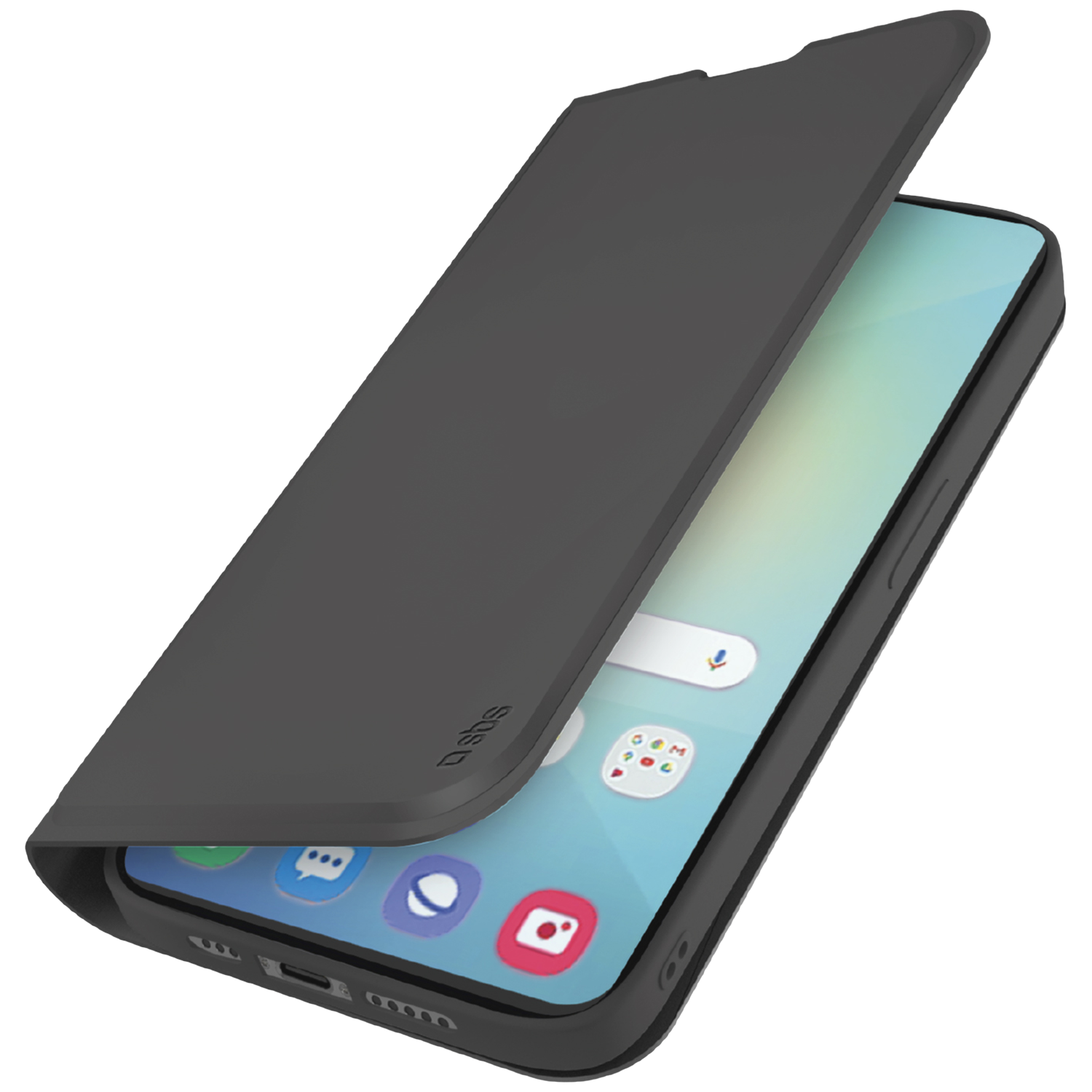 SBS MOBILE Wallet smooth Telefoonhoesje voor Samsung Galaxy S25 Zwart afbeelding