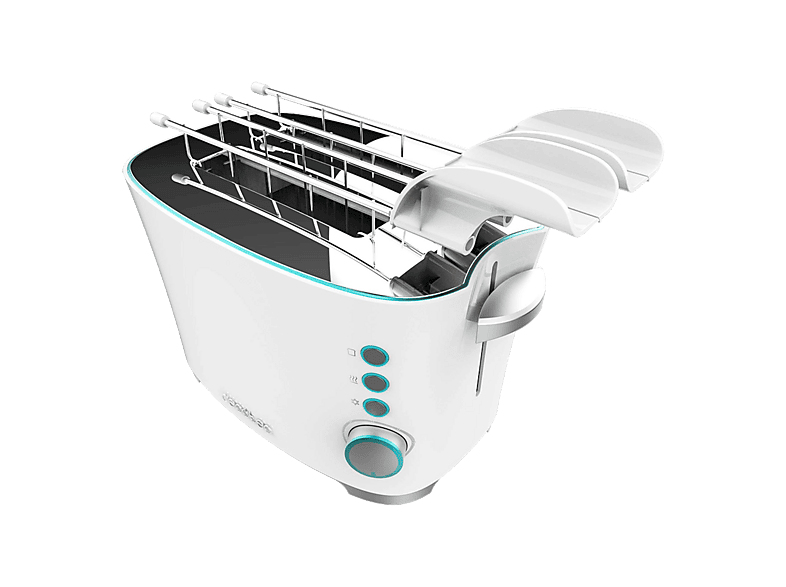 Tostadora - Cecotec Toast&Taste Double W, 650 2 ranuras, rebanadas, 7 niveles tostado, Blanco