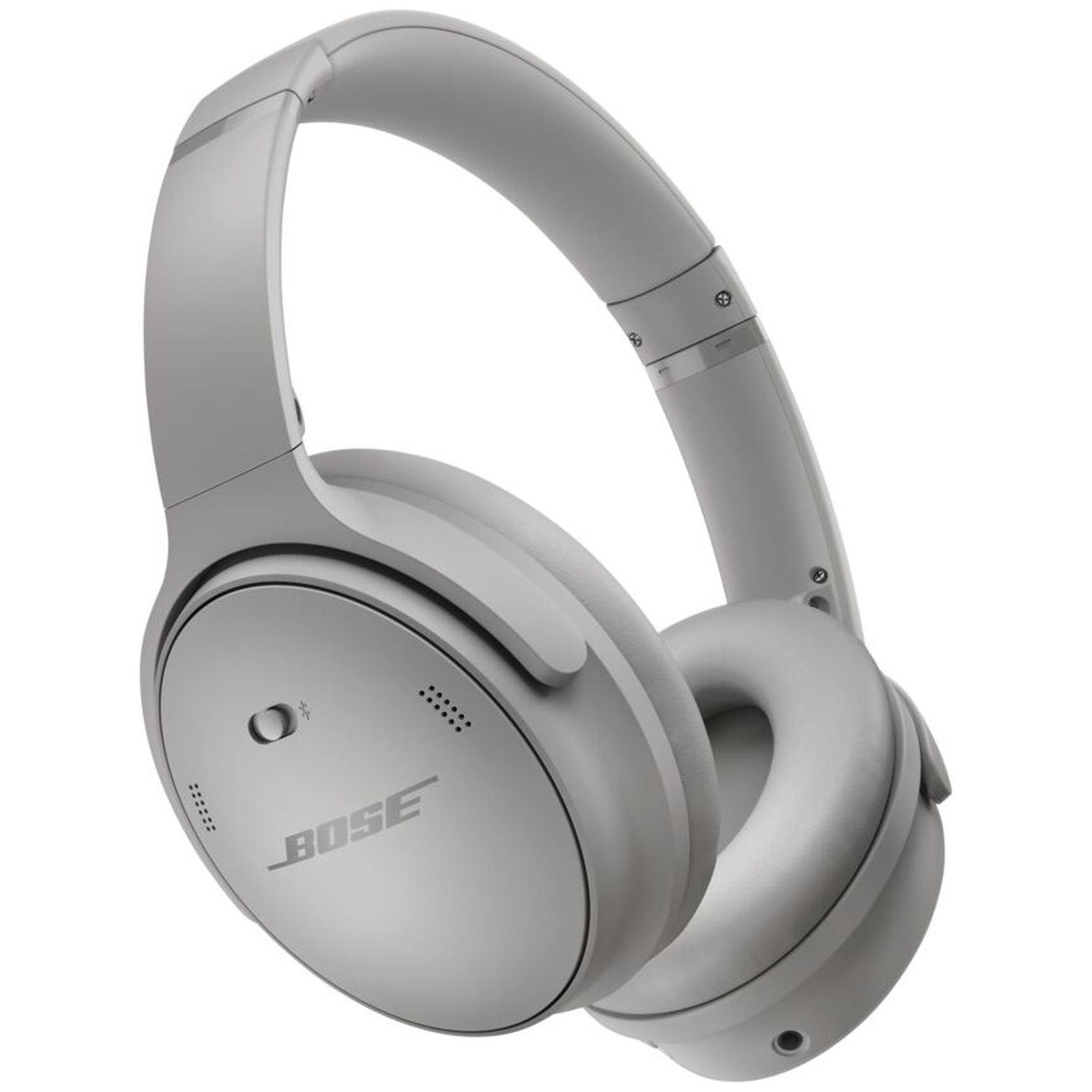 Gray Bose headphones. The headphones are on a white background. The Bose logo is visible on the ear cup.