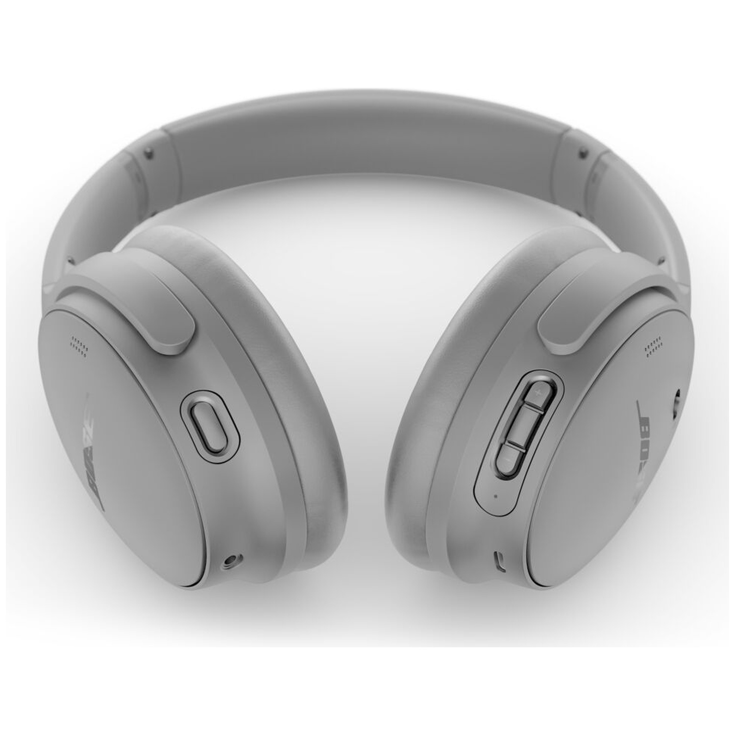 Gray over-ear headphones, a Bose product, against a white background. Visible are earcups, headband, and control buttons.