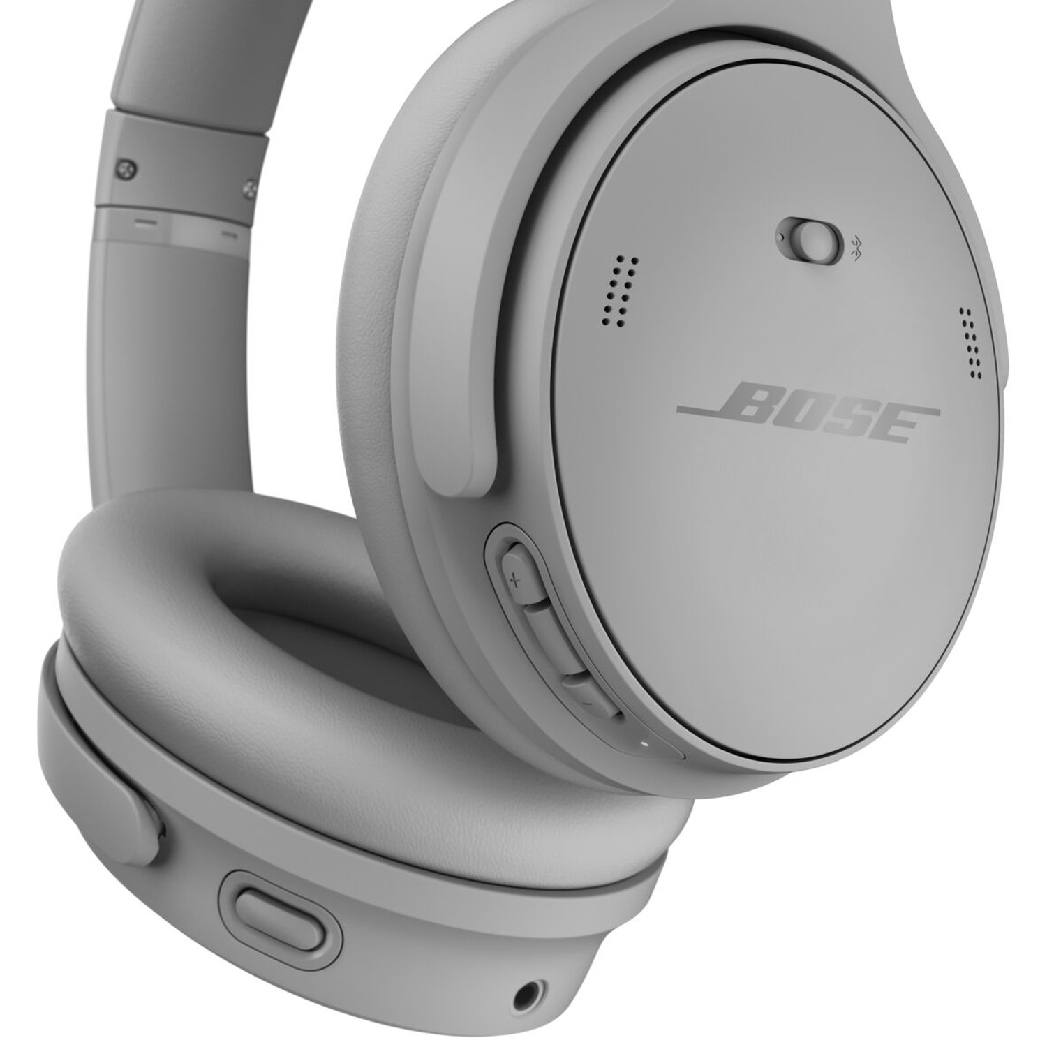 Gray Bose headphones. The headphones are on a white background. The Bose logo is visible.