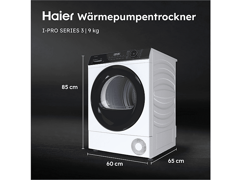 HAIER HD91-A3939E-DE Wärmepumpentrockner I PRO 3 (9 kg, Weiß)