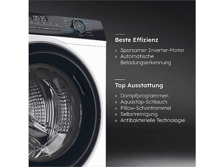 HAIER HW91-NBP14939 I-PRO SERIE 3 Waschmaschine (9 kg, 1330 U/Min., A)
