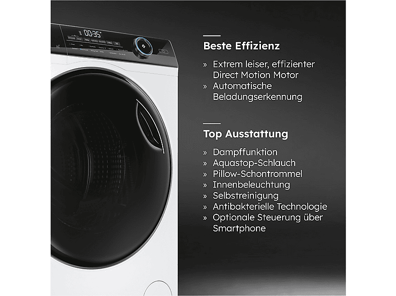 HAIER HW 100-B 14959 U 1 DE Waschmaschine (10 kg, 1300 U/Min., A)