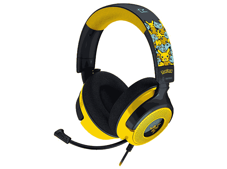 Auriculares gaming - Razer Kraken V4 X Pokémon Edition, Por cable 1.8 m, Para Nintendo Switch, PlayStation, Xbox, PC, iOS y Android, Amarillo