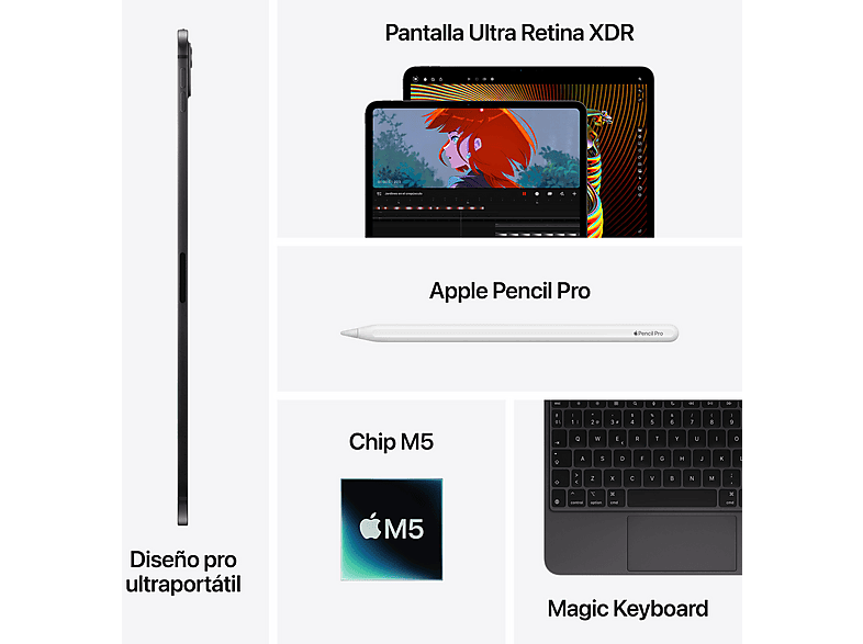 Apple iPad Pro (2025), 256GB, Negro espacial, 13