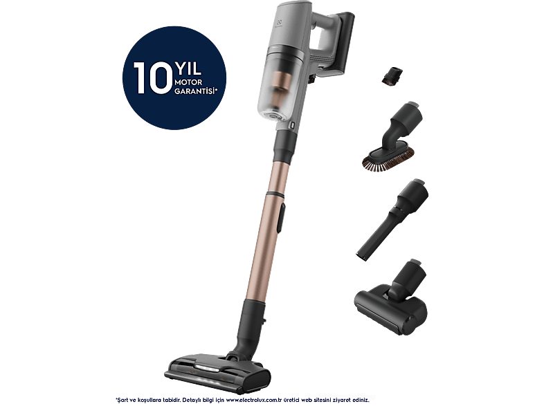 ELECTROLUX 800 I EP82AB25UG Şarjli Dikey Süpürge Nokta Desenli Kent Gri