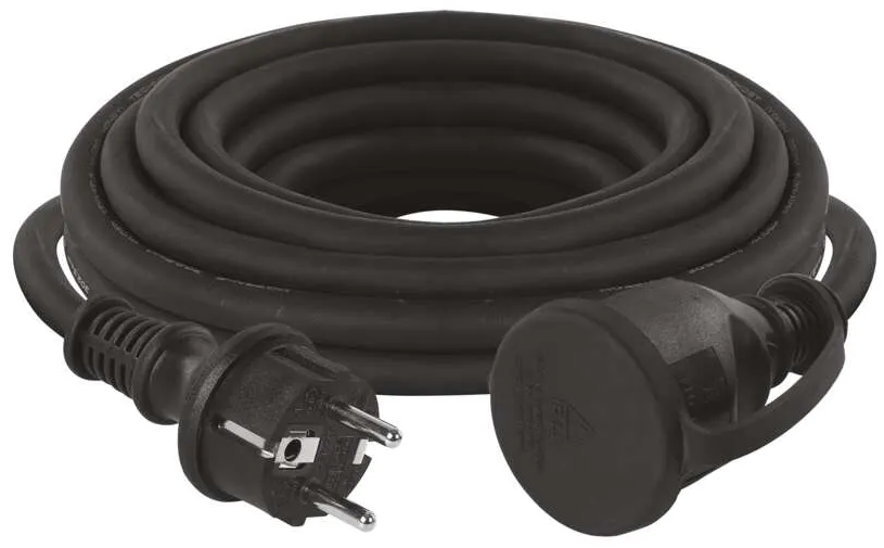 EMOS 5 m kültéri hosszabbító, 1 aljzat, fekete (P01805)