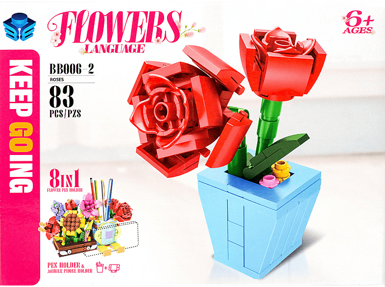 Thumbnail - BREBA TRADING Flowers Building Set 1 (Einzelartikel) Bausatz, Mehrfarbig