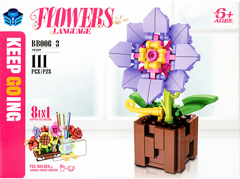 Thumbnail - BREBA TRADING Flowers Building Set 1 (Einzelartikel) Bausatz, Mehrfarbig