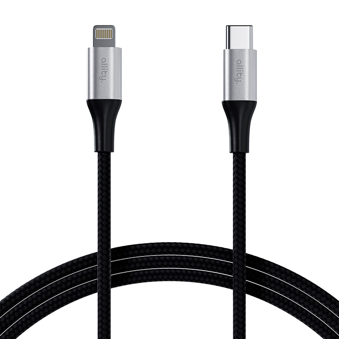 ALLITY USB-C Lightning kábel, 2 méter, fekete (AUC01_2_27W_B)