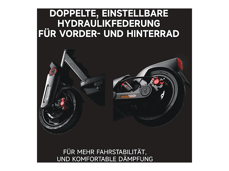 SEGWAY Ninebot MAX G3 D E-Scooter (11 Zoll, Schwarz/Silber/Rot)